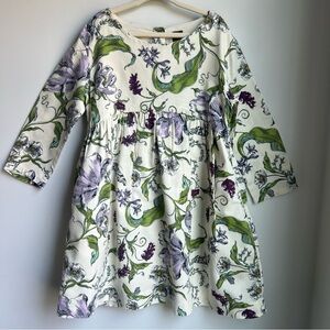 Tea Collection Green & Purple Floral Kid’s Dress - Size 6